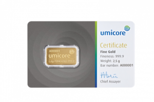 Lingot d’or Umicore certifié de 2,5g