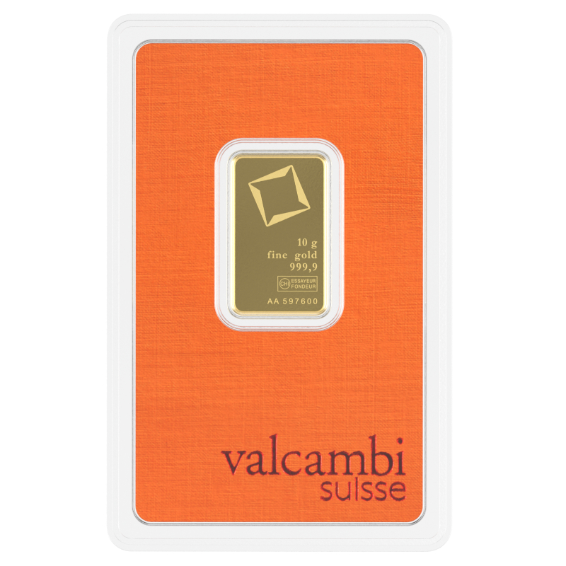 Lingot d’or Valcambi certifié de 10 grammes