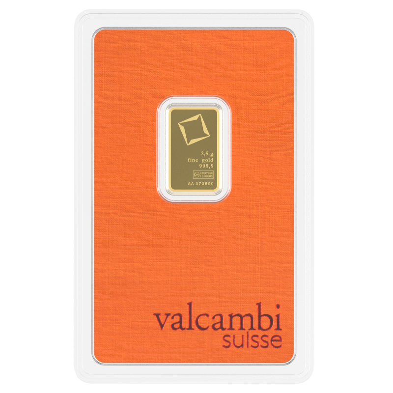 Lingot d’or Valcambi certifié de 25 grammes