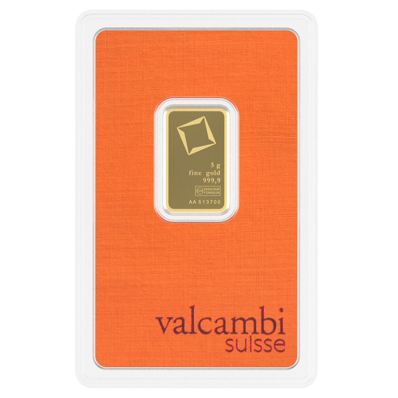 Lingot d’or Valcambi certifié de 5 g